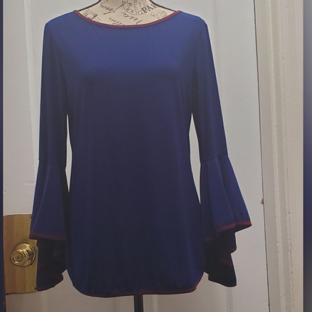 Coco Bianco Blue Design Red Neck Combination Dress 🌴